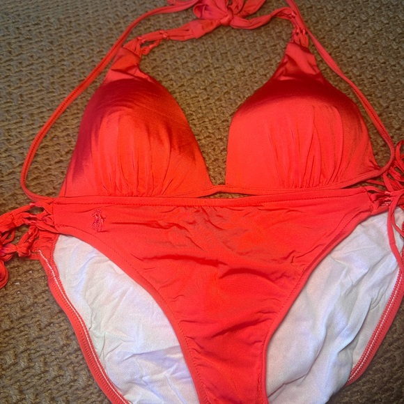 Women’s bikini Ralph Lauren top is size small bottom and size large Red - Picture 2 of 7